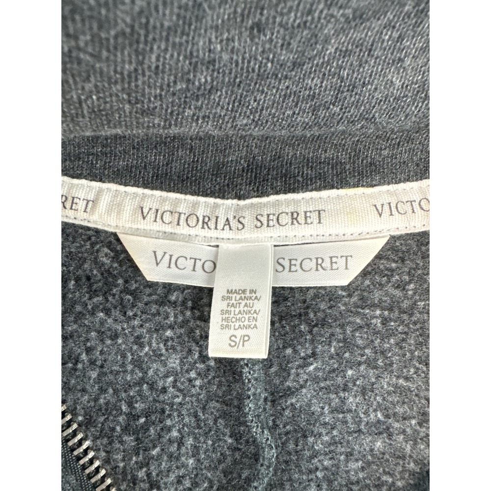 Victoria's Secret Small Black Bling Wing‎ Charm Jacket Full Zip Hoodie - Picture 4 of 8
